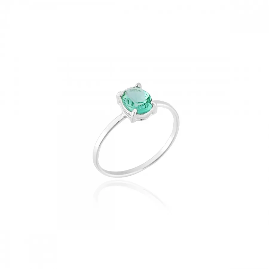 Anel Pedra Oval em Prata 925