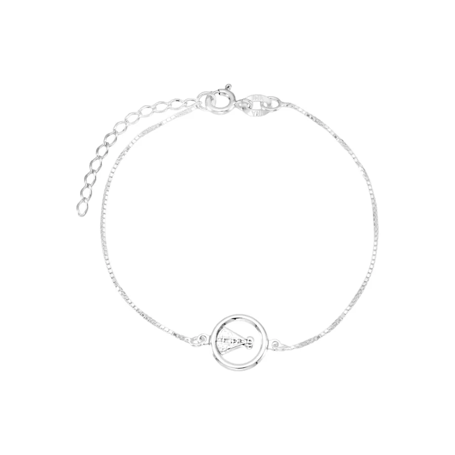 Pulseira Nossa Senhora Aparecida em Prata 925