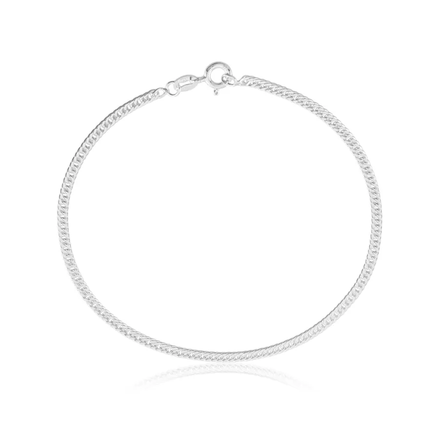 Pulseira Groumet Dupla em Prata 925